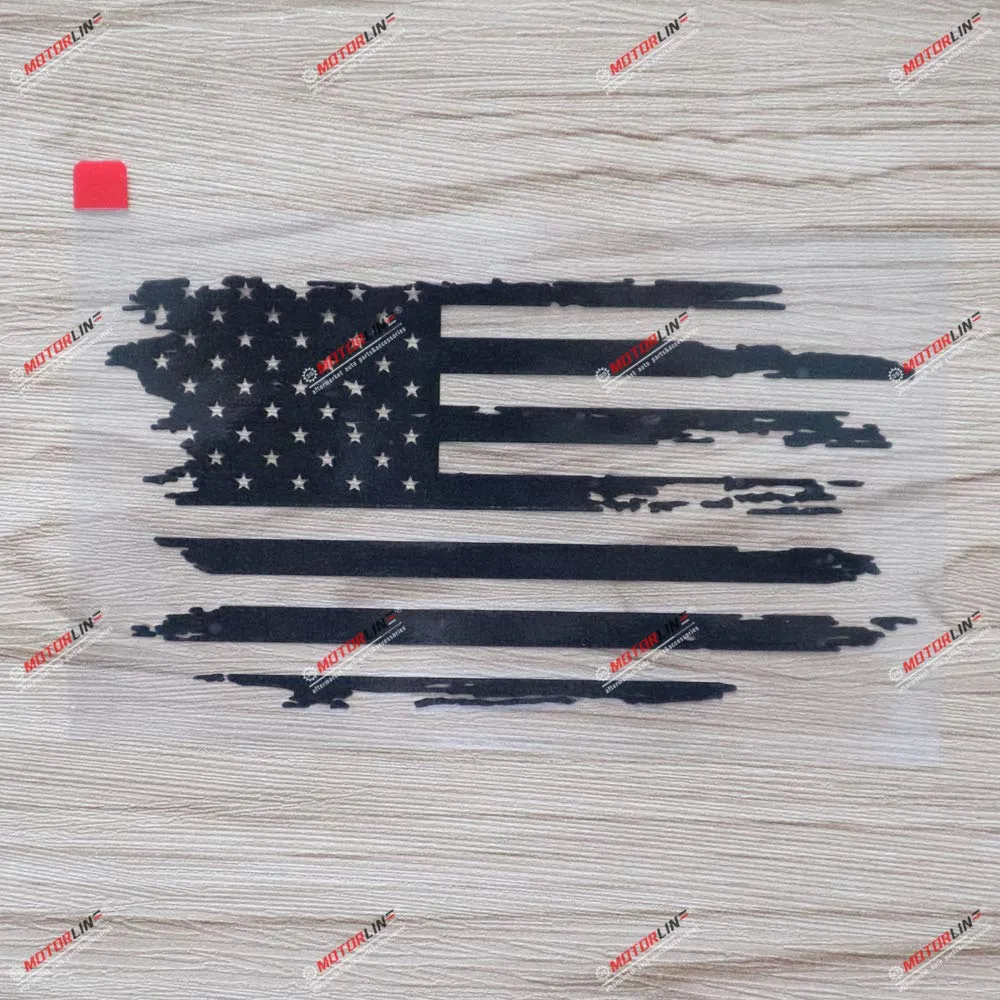 Calcomanía Vinilo Bandera Americana para Coche - Duradera y Resistente a la Intemperie - Estilo Patriótico Negro | Adhesivo Premium para Vehículos