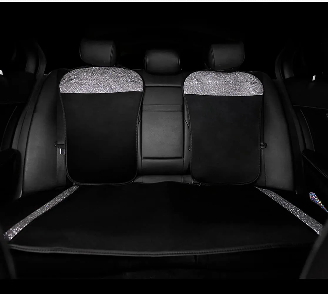 Juego Fundas Asiento Trasero Universal Coche Diamantes Imitación Lujo Accesorios Interior Automóvil Protección Estilo Moderno Elegante Versátil