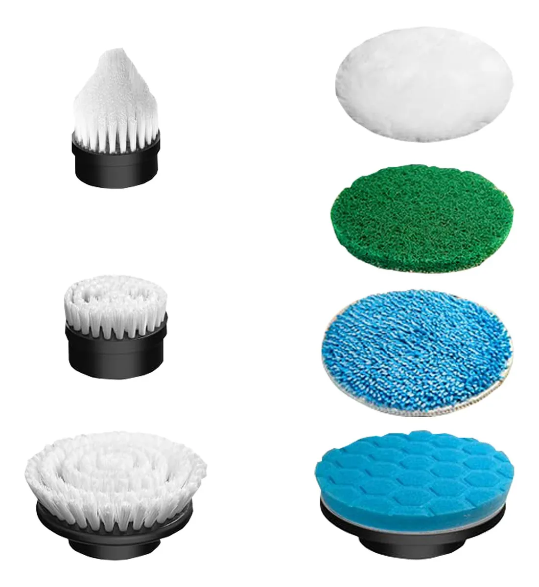 Juego de 7 Cabezales de Cepillo para Polvo Reemplazables - Limpieza Eficaz y Duradera - Negro y Blanco - Accesorios Esenciales para el Hogar