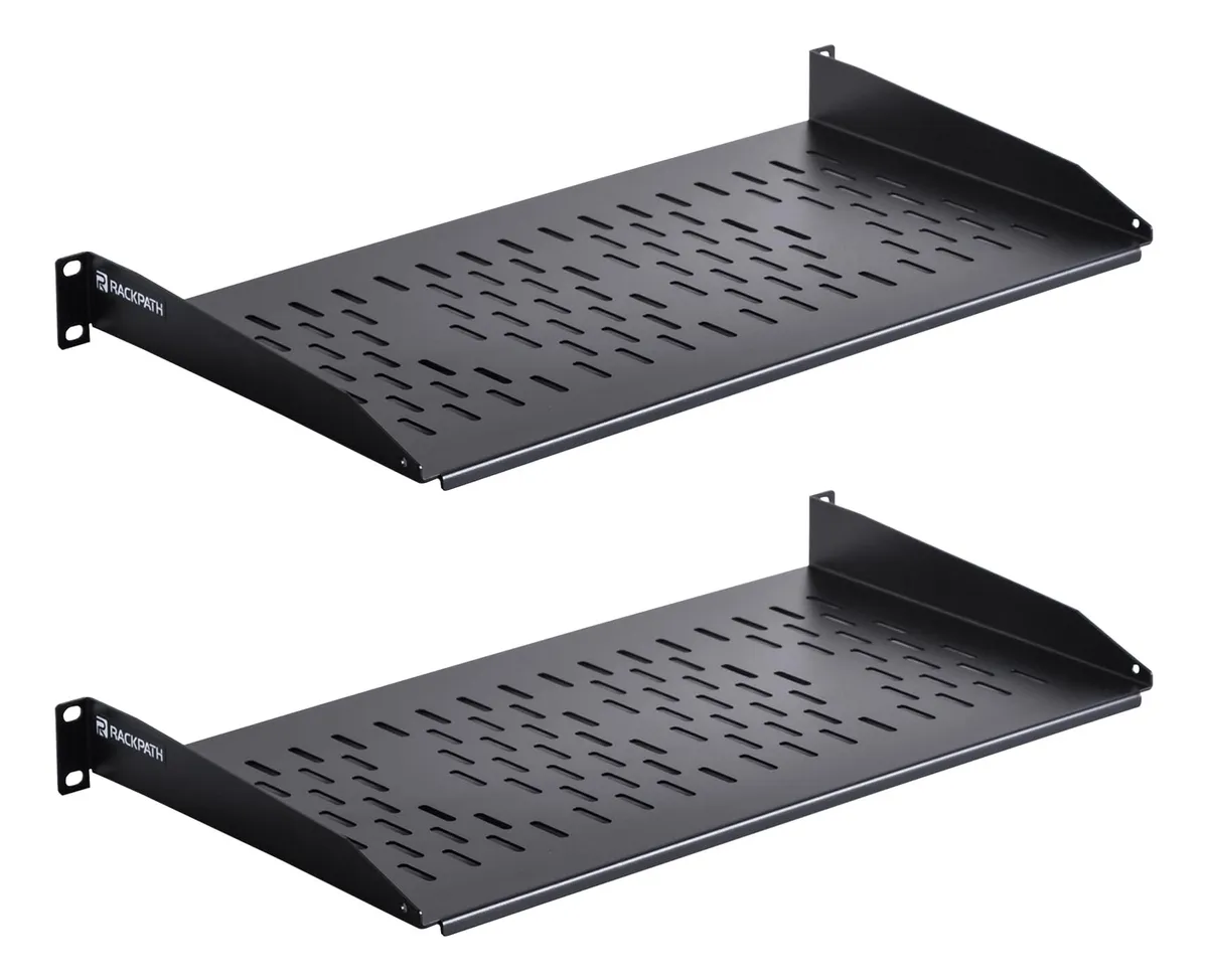 Estante Cantilever Universal Rackmount para Equipos AV - Soporte Profesional y Seguro para Componentes Audiovisuales - Color Negro para Instalaciones Modernas