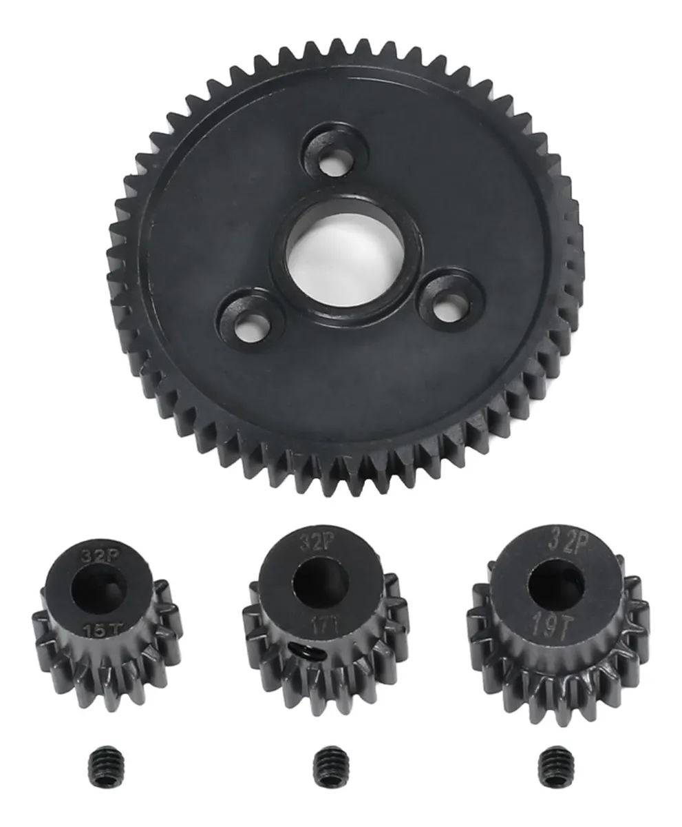 Engranaje de Espolón Acero para Traxxas (54T Principal, 15T/17T/19T Piñón) - Durabilidad y Rendimiento Optimizado para RC
