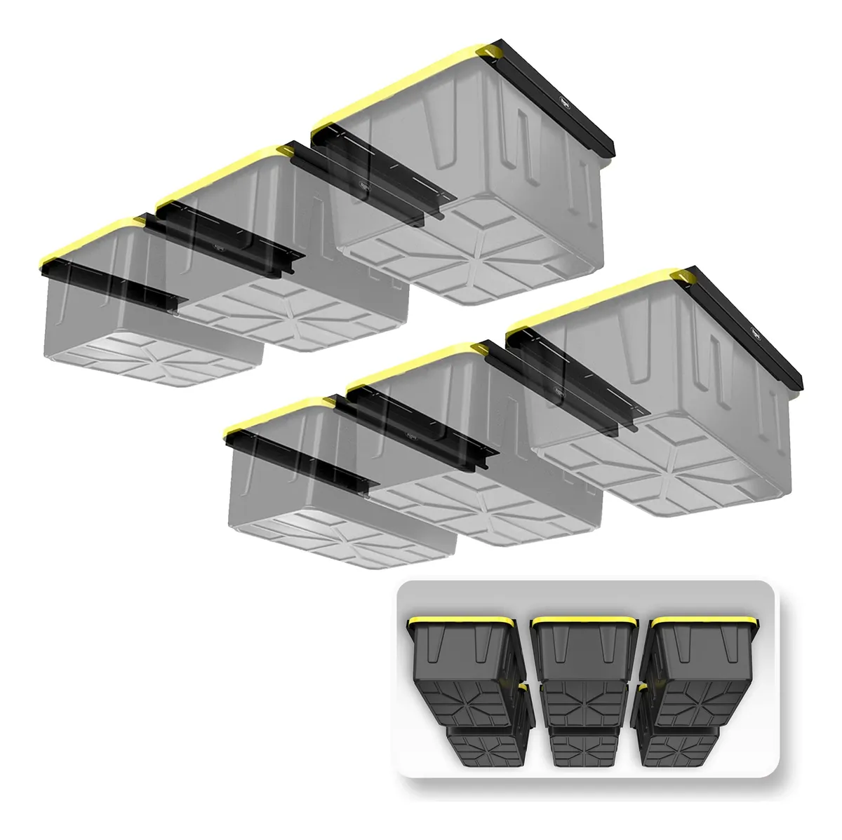 Estante Superior Negro para 6 Contenedores de Almacenamiento | Organización Versátil y Elegante