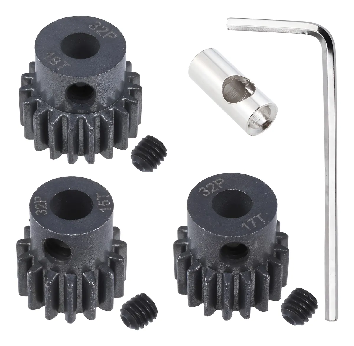 Juego de Engranajes de Piñón de Acero Metálico para Motor - Repuesto Duradero para Mecanismos de Transmisión y Maquinaria Industrial