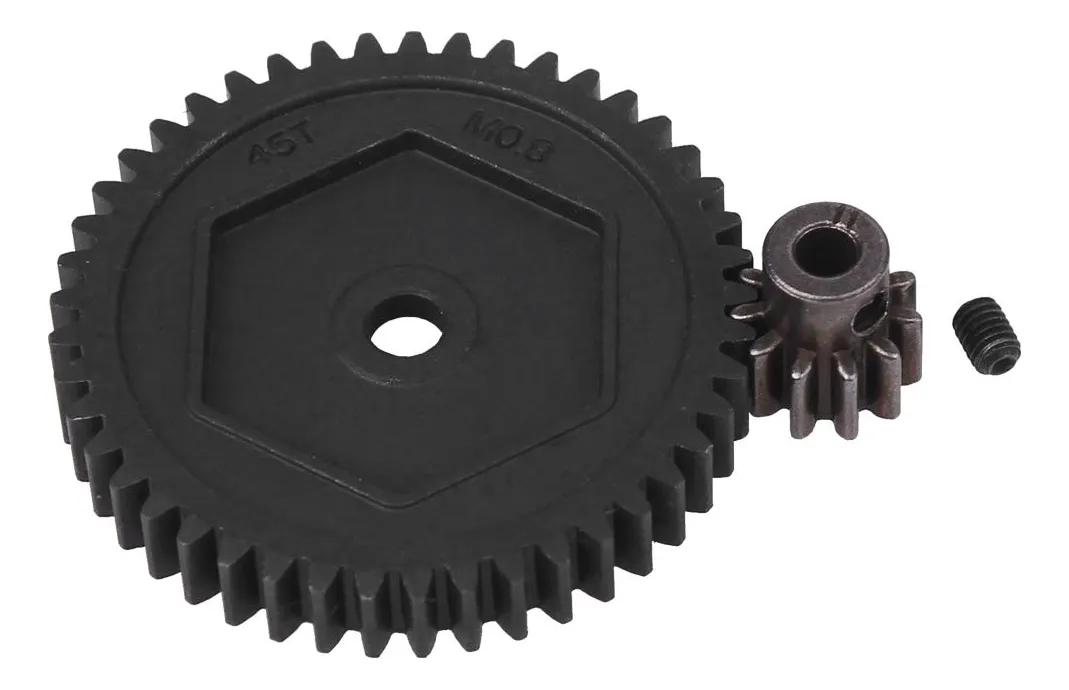 Engranaje Metálico 45T y Piñón 11T de Alta Resistencia para Crawler Traxxas TRX4 RC - Mejora Rendimiento y Durabilidad