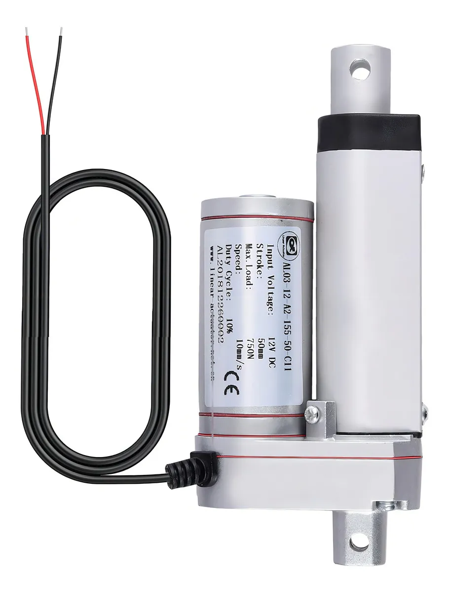Actuador Lineal 50mm 750N 12V DC para Vehículos - Movimiento Preciso y Potente para Automatización y Proyectos DIY