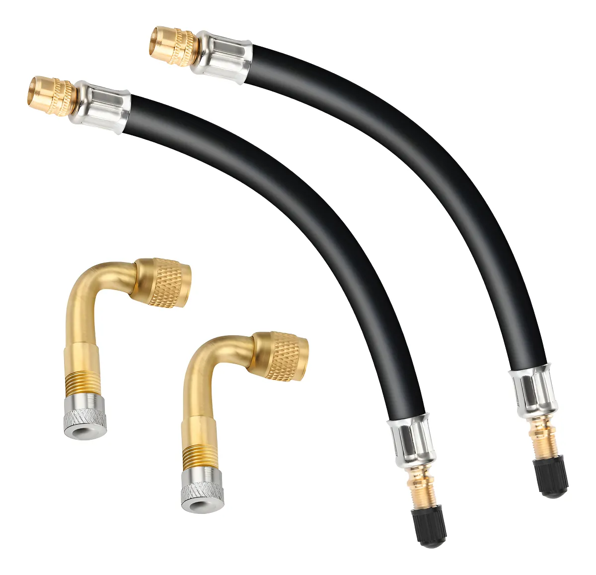 2 Piezas Adaptadores de Extensión de Válvula de Neumático Universal para Coche, Moto y Bicicleta - Fácil Instalación, Duradero