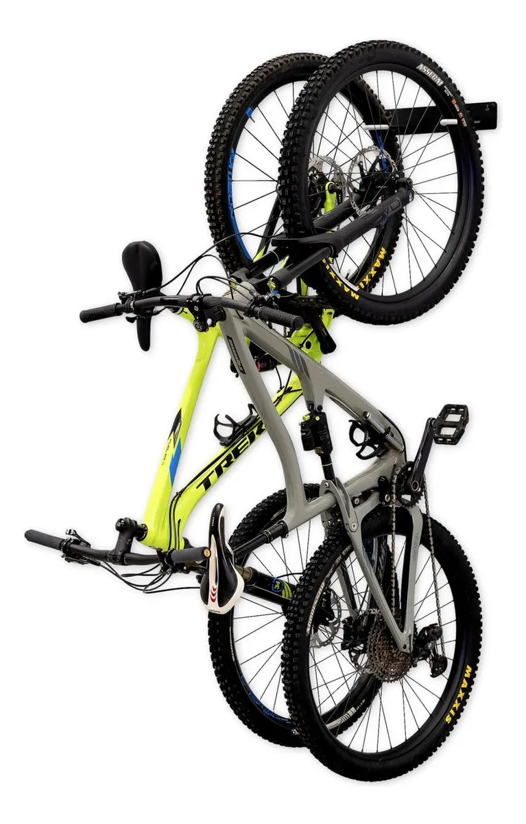 Estante Vertical de Pared para 2 Bicicletas - Metal Sólido Negro, Soporte de Almacenamiento Resistente para Hogar y Garaje