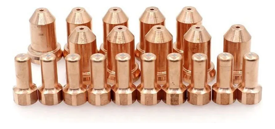 20 Piezas Consumibles Electrodo Boquilla para Antorcha de Corte Plasma Profesional | Repuestos Duraderos para Trabajo Industrial Pesado | Accesorios Esenciales para Máquinas de Corte por Plasma