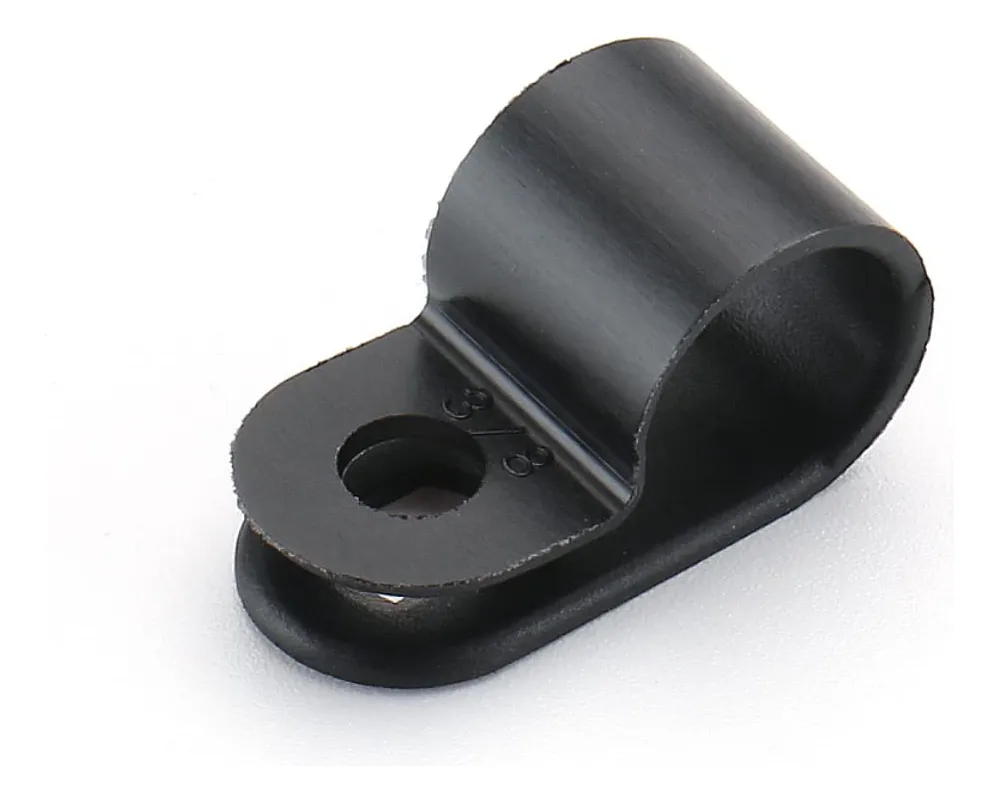 Abrazadera de Cable Tipo R Negra (100 Unidades) - Sujeción Segura y Organizada para Cables Eléctricos y de Red - Solución Duradera y Fiable