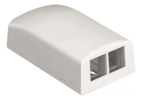 Caja de Montaje Superficie 2 Puertos LD3 LD5 Color Blanco - Solución Profesional para Cableado y Conexiones Eléctricas Seguras - Instalación Rápida y Resistente