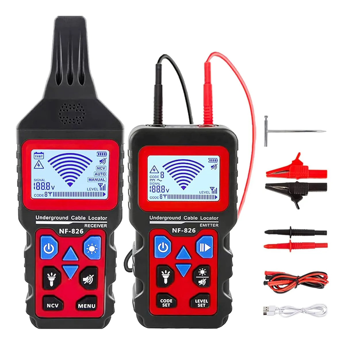 Detector de Rastreador de Cables Subterráneos y de Pared Profesional - Localizador de Tuberías y Conductores Eléctricos con Alta Precisión