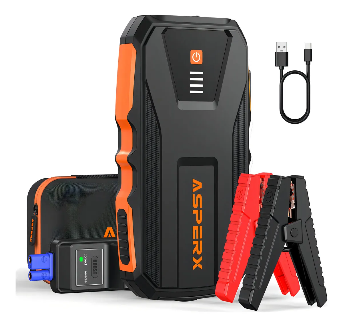 Arrancador de Batería de Coche Portátil 3000A 12V | Arrancador de Coche Eléctrico y Cargador de Batería de Emergencia para Arranque Rápido