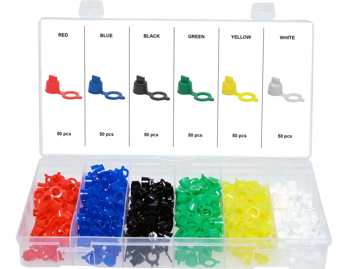 Tapón Plástico Purga Freno 300 Unidades 6 Colores - Kit Esencial para Mantenimiento Automotriz Seguro y Eficiente - Durabilidad Garantizada