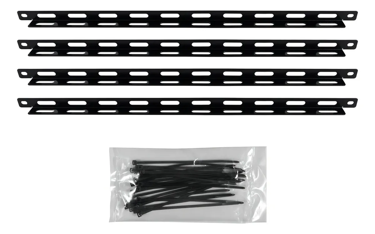 Echogear Barra de Sujeción para Gestión de Cables de Rack | Organización Profesional de Redes y Equipos | Solución Segura y Eficiente para Cables | Negro