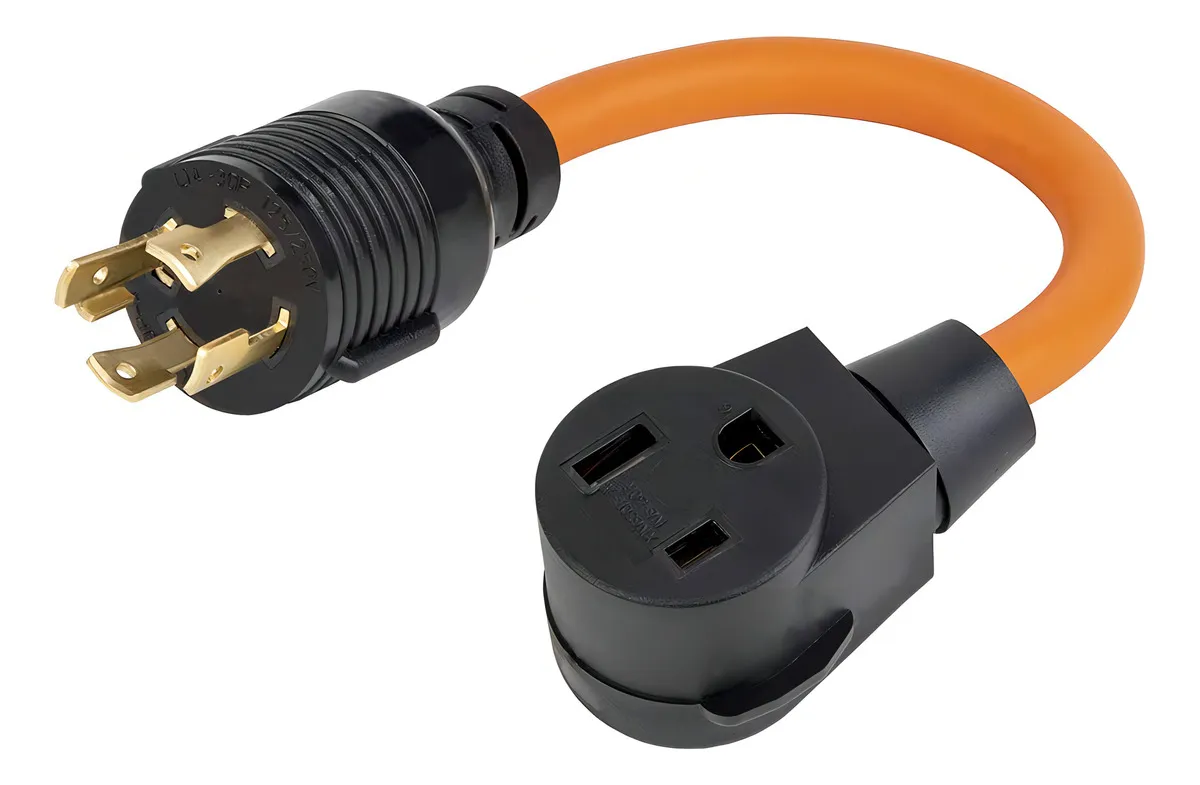 Cable Adaptador Plugrand Nema L14-30p a 6-50r | 30A a 50A | 1.5 Pies | 250V | 7500W | Conector Enchufe Industrial para Generadores y Soldadoras