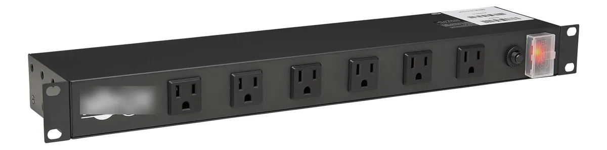 Barra de Contactos para Rack 12 Tomacorrientes, Protector contra Sobretensiones, Enchufe Extensor para Equipos Electrónicos, Cableado de Red, Audio y Video