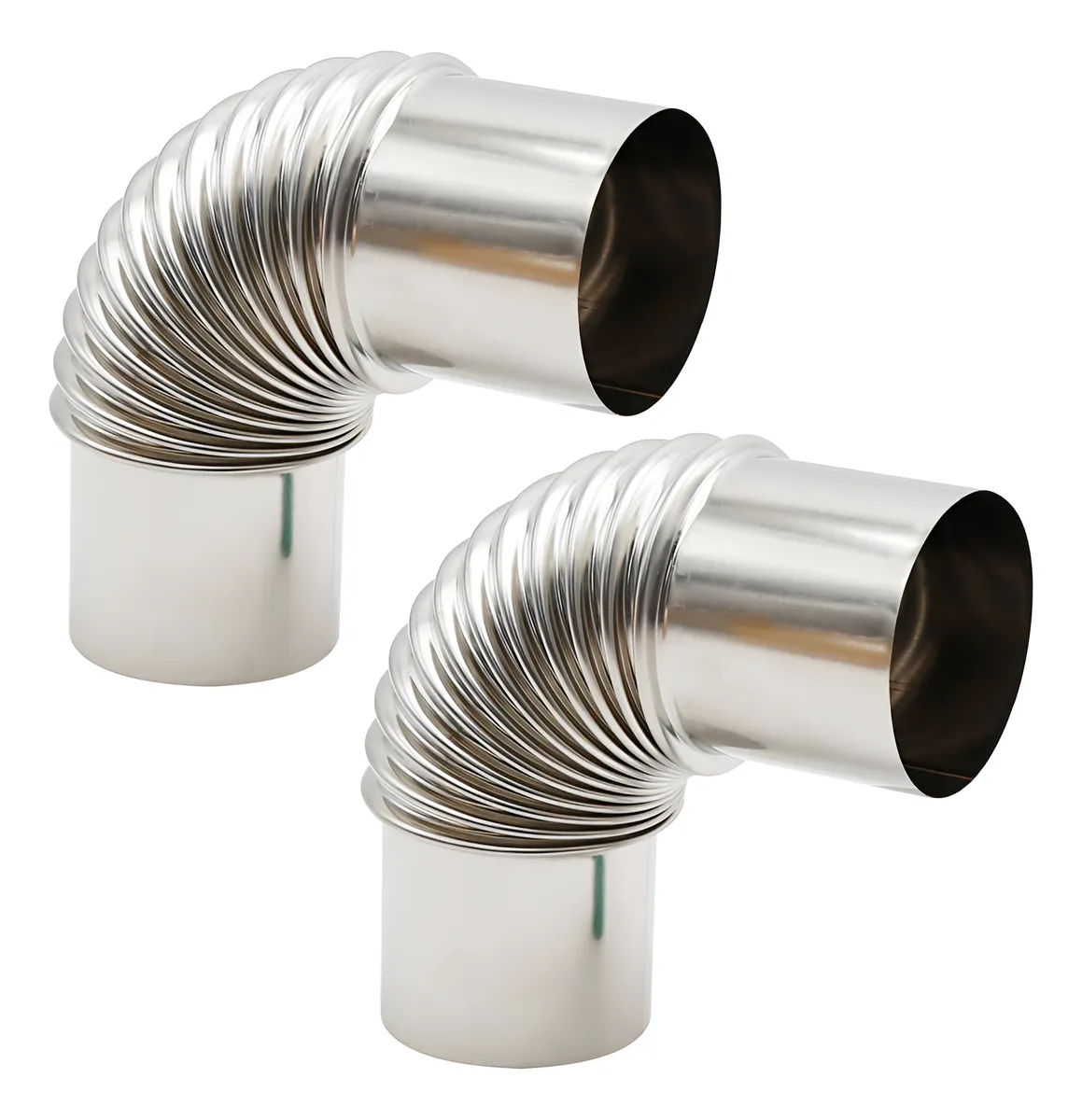 Codo para Tubo de Estufa de 90 Grados en Acero Inoxidable - Conexión Chimenea Profesional para Calefacción Eficiente y Duradera