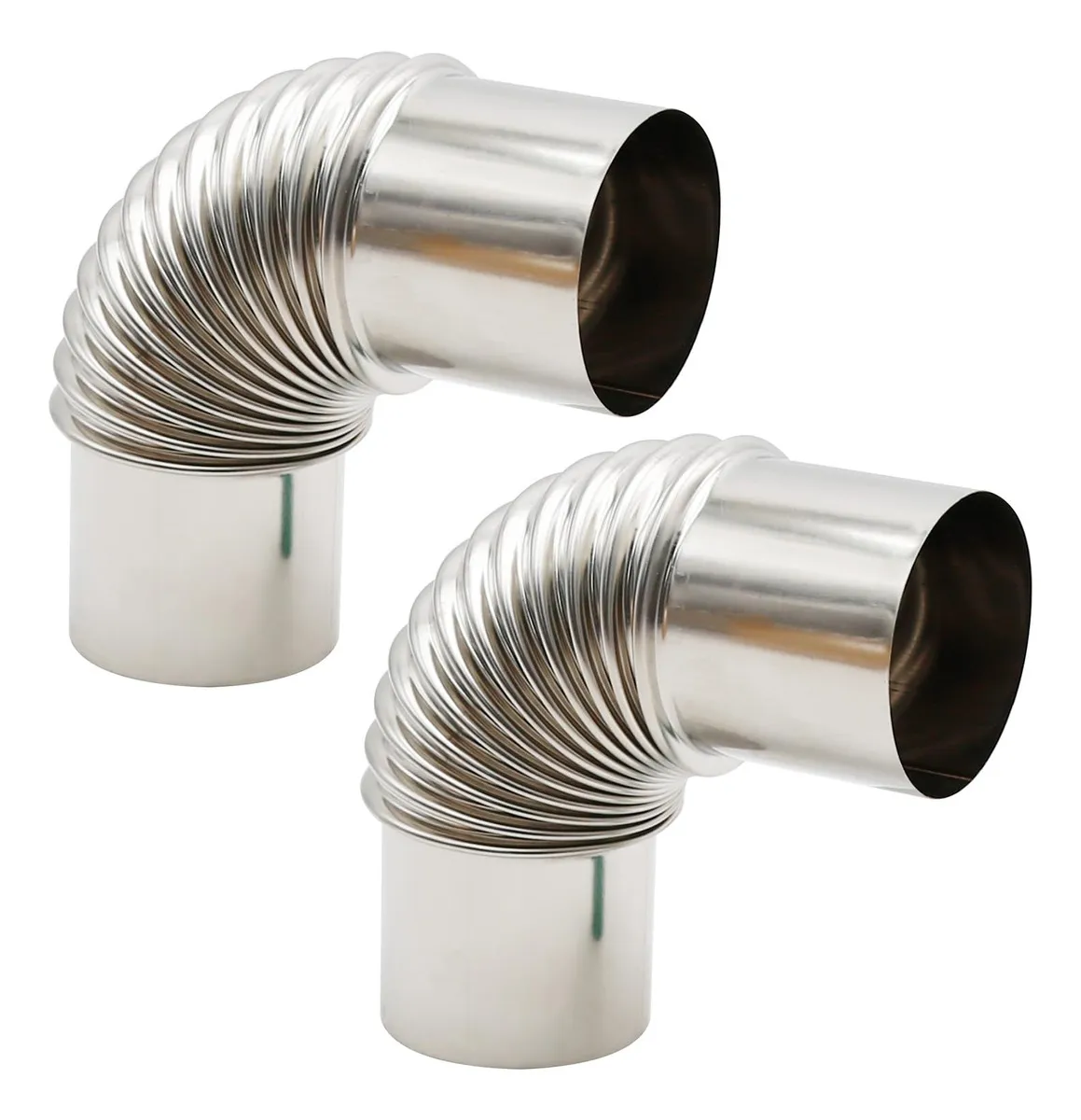 Codo para Tubo de Estufa 90 Grados - Chimenea Acero Inoxidable de Alta Calidad - Conexión Segura y Duradera para Sistemas de Calefacción