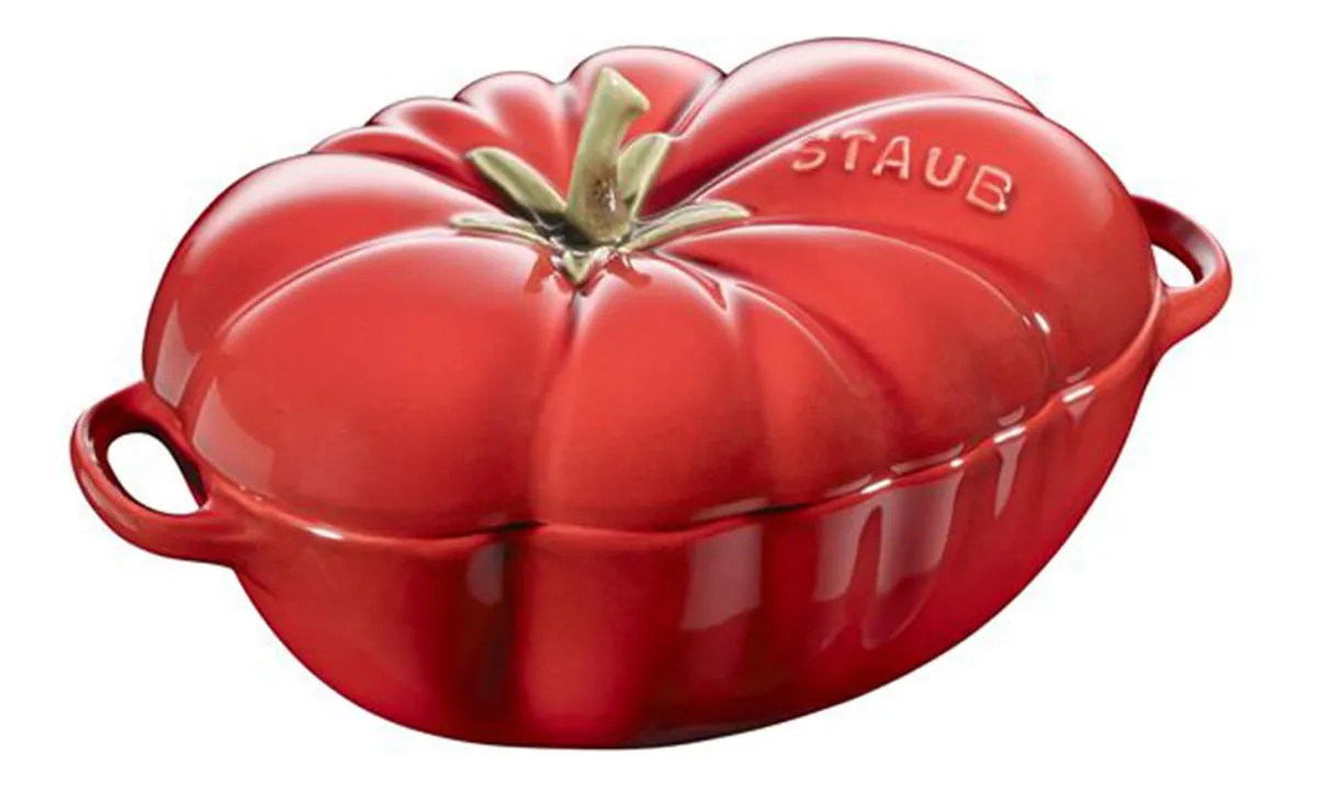 Olla de Cerámica Cocotte Tomate Cereza 450ml | Cocina Duradera y Elegante | Ideal para Porciones Individuales y Guarniciones | Resistente al Calor