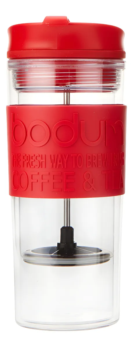 Prensa Francesa De Viaje Roja 450ml - Taza Térmica Portátil para Café y Té - Diseño Elegante y Funcional para Exteriores