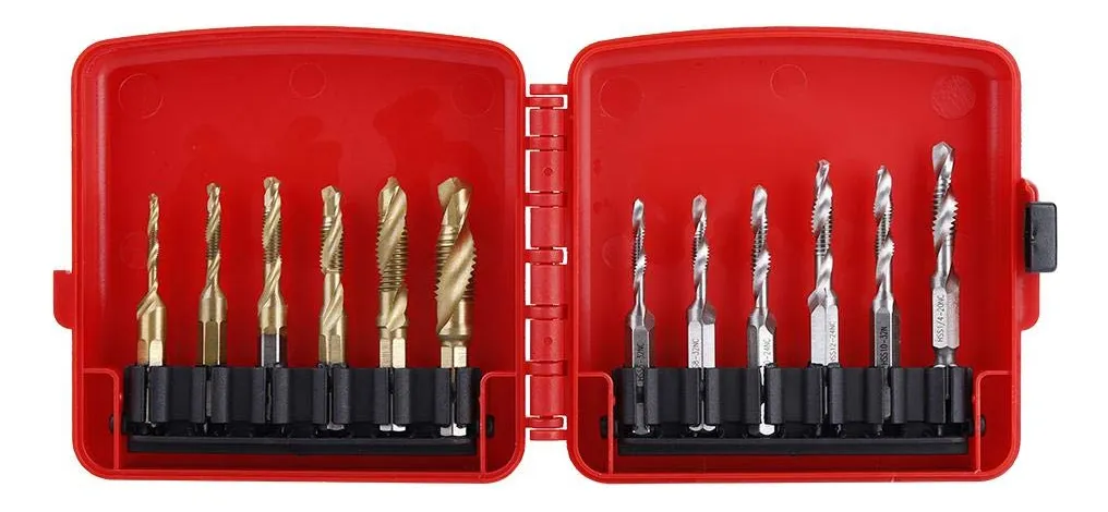 12 Brocas Roscadas de Titanio para Tornillos M3-M10 | Herramientas de Precisión para Carpintería y Metalurgia