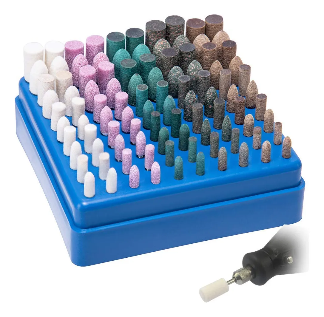 100 Piezas Ruedas Pulido Fieltro Montadas en Mandril para Herramientas Rotativas Tipo Dremel - Acabado Brillante y Preciso para Joyería, Metal y Madera