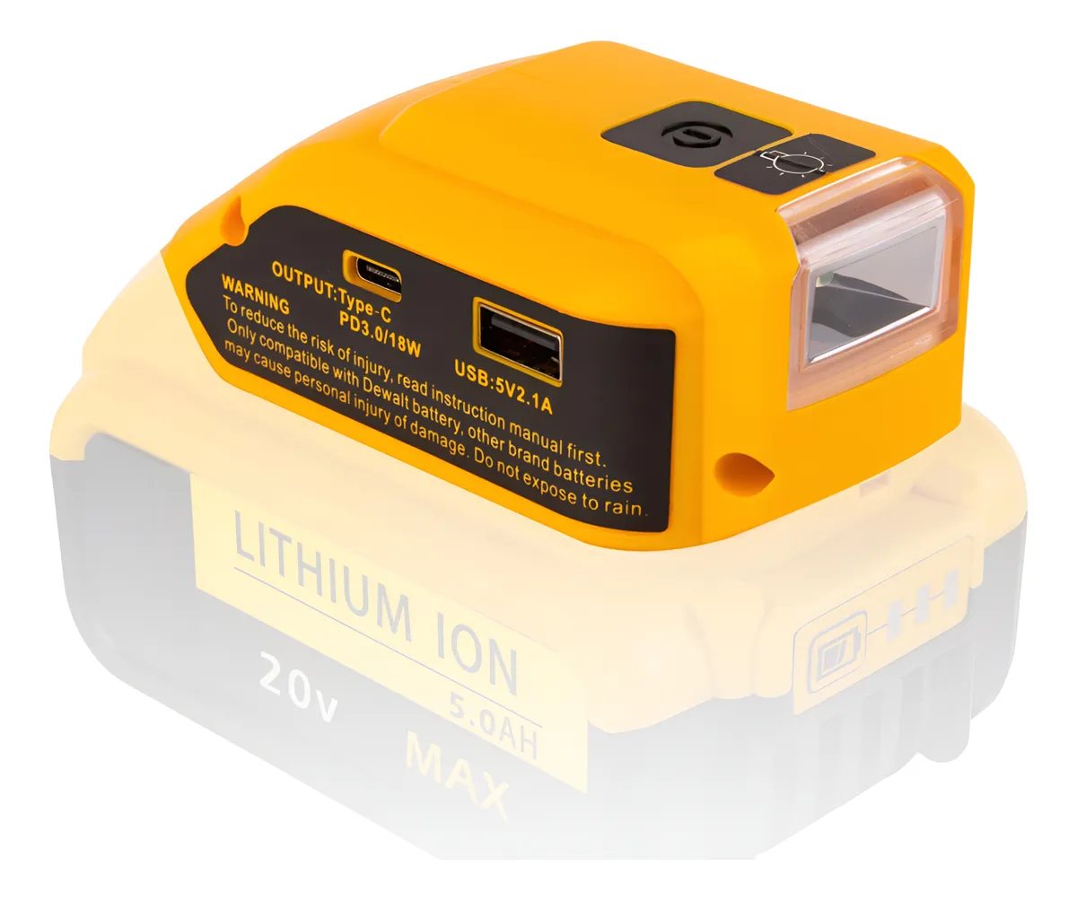 Adaptador Cargador Batería USB 20V con Luces LED Indicadoras - Carga Rápida y Eficiente para tus Dispositivos Electrónicos