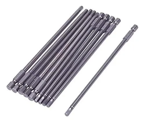 10 Brocas Hexagonales H4 Magnéticas | Vástago 1/4 Pulgada | Puntas de Alta Precisión para Taladro y Atornillador | Kit Profesional