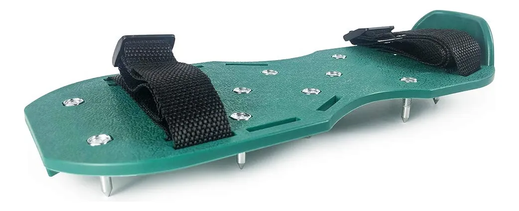 Zapatos con Púas Cortas para Suelos Epoxi - Diseñados para Mayor Agarre y Tracción Profesional - Color Verde Intenso - Par Completo - Talla Única Ajustable para Aplicación de Resinas y Recubrimientos