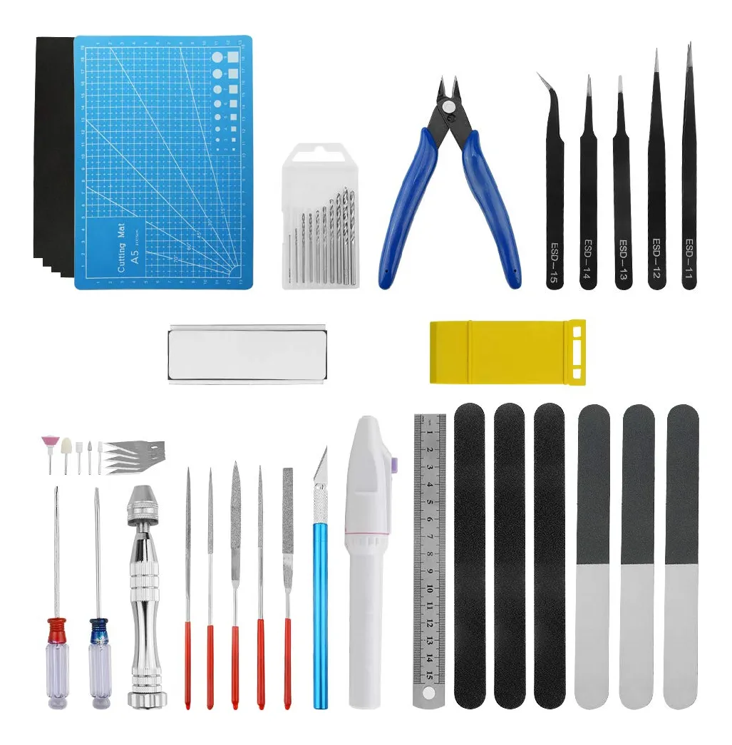 Juego Completo de 50 Herramientas Esenciales para Modelado y Ensamblaje de Maquetas - Kit Profesional de Precisión para Hobbyistas y Entusiastas