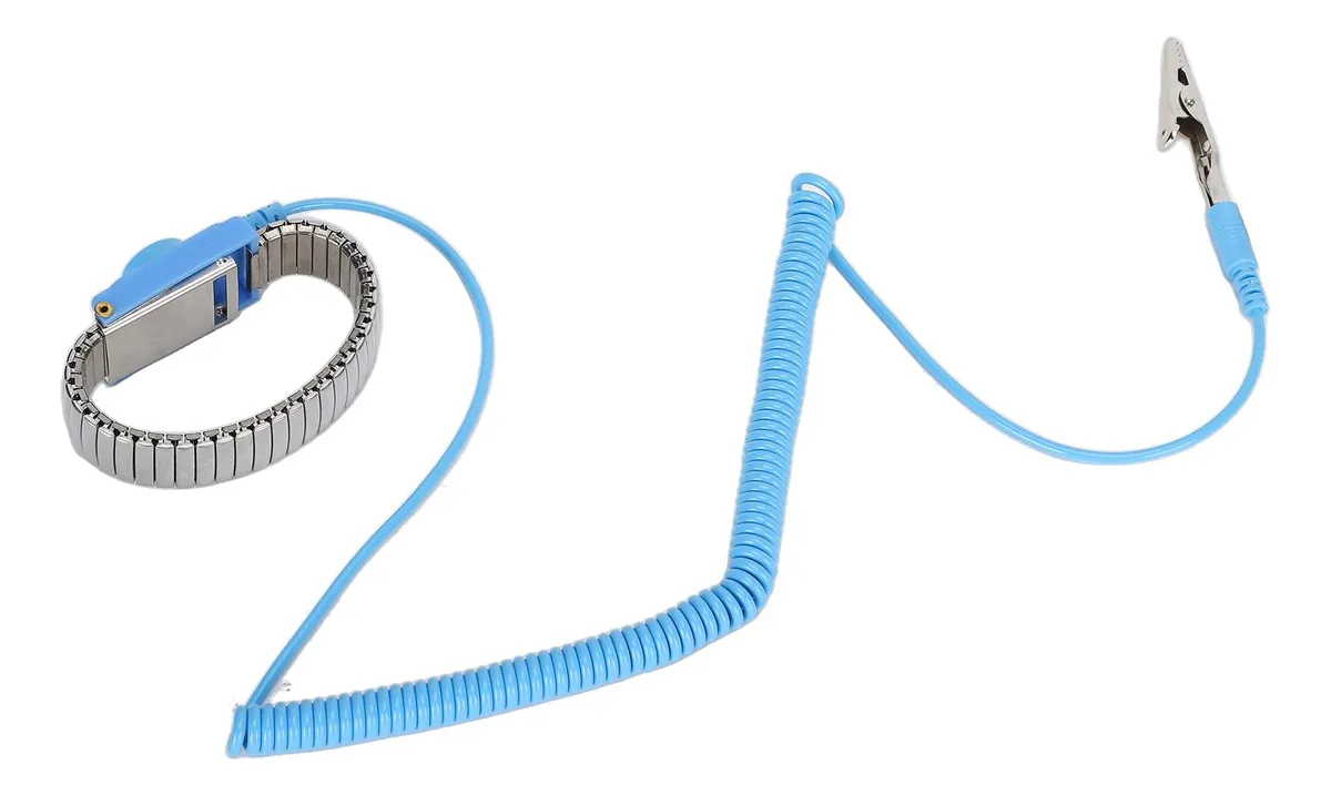 Pulsera Antiestática Ajustable Profesional con Cable para Herramientas - Protección ESD Segura y Eficaz para Electrónica y Reparaciones