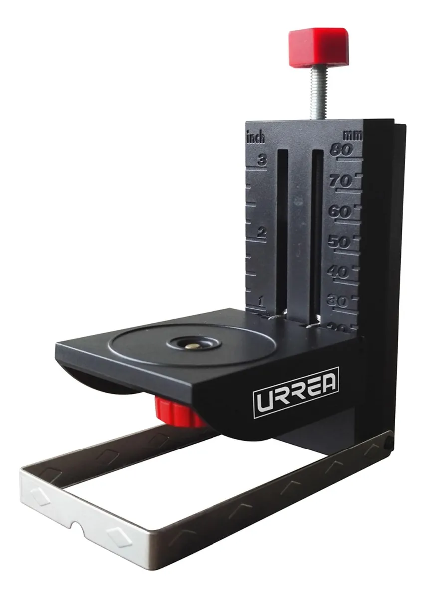 Base para Nivel Láser Urrea con Rosca 1/4 y Elevación Ajustable de 8 cm - Soporte Estable y Preciso para Herramientas de Medición
