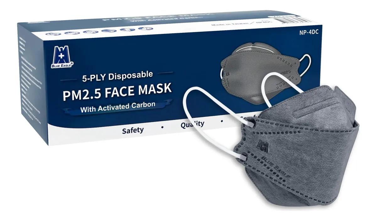 Máscara Facial Desechable 5 Capas Carbón Activado Protección Superior | Transpirable y Confortable para Todo Tipo de Piel | Paquete Individual | Máxima Seguridad
