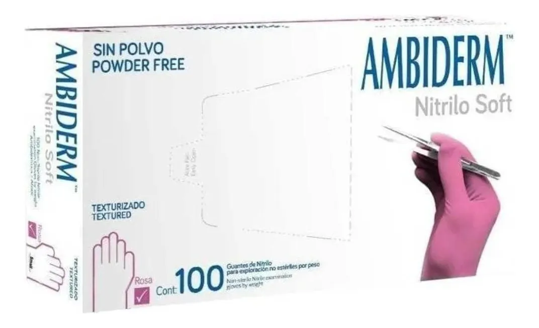 Guantes de Nitrilo Desechables Soft Rosa Talla Mediana para Protección Profesional y Uso Diario | Flexibilidad y Resistencia Garantizadas