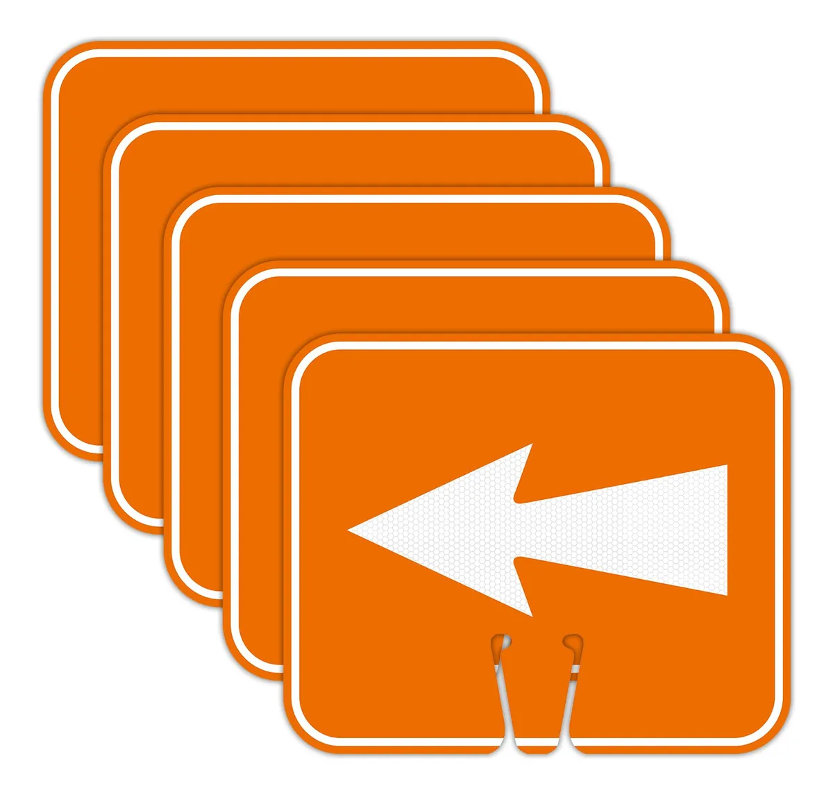 Paquete 5 Señales Reflectantes Cono Tráfico Naranja Alta Visibilidad Seguridad Vial Construcción