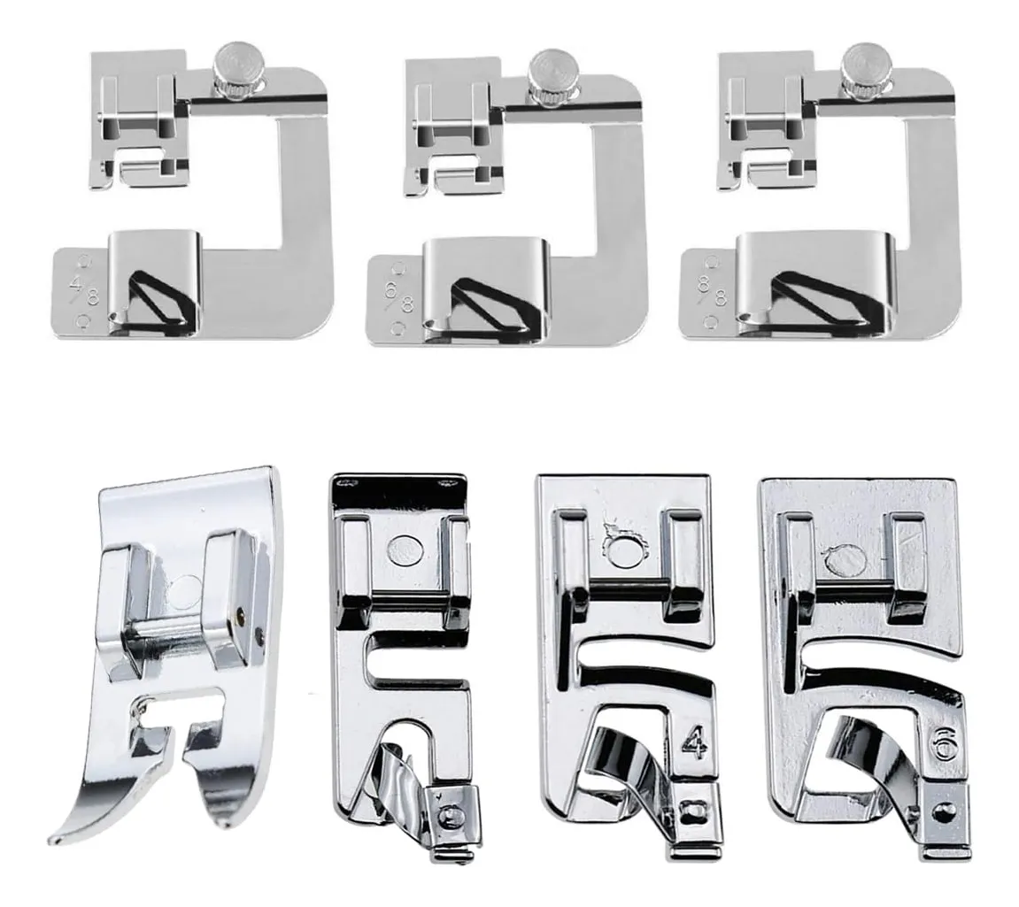 Kit 7 Prensatelas Máquina Coser Universal - Accesorios Costura Polivalentes para Todas las Marcas - Imprescindible para Hogar y Profesionales