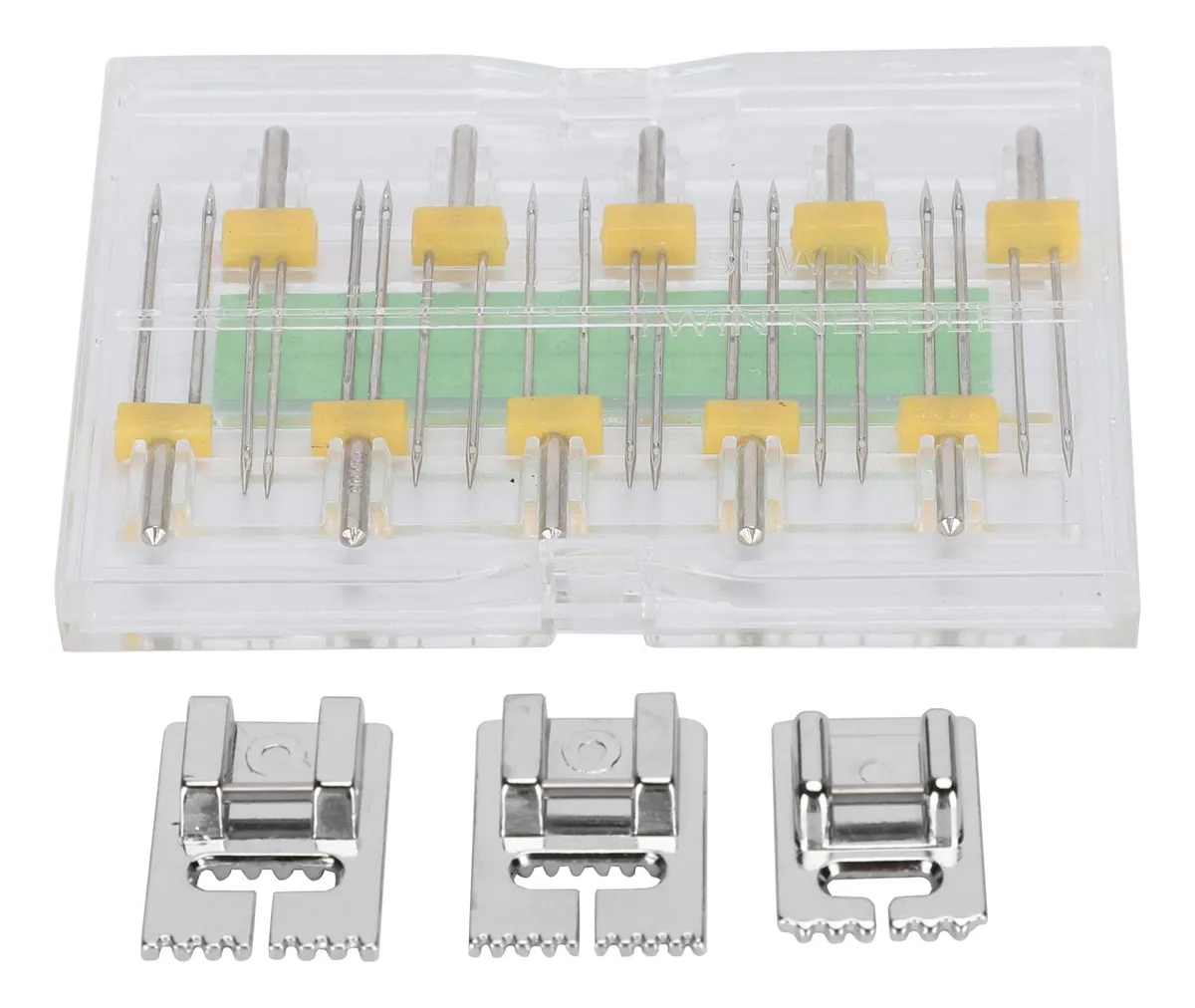 Juego de 4 Prensatelas para Máquina de Coser - Kit Mixto Multifuncional para Diversas Tareas de Costura - Accesorios Esenciales para Patchwork, Dobladillo y Más - Compatible con Máquinas Estándar