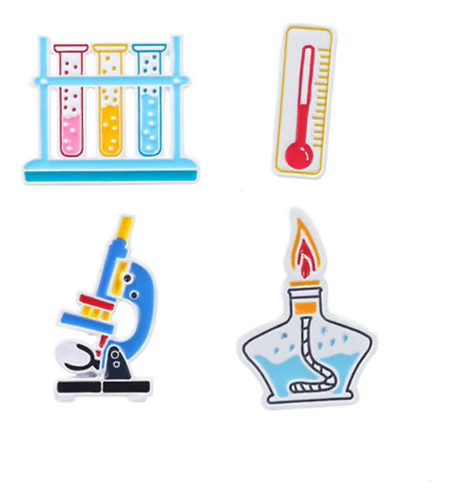 4 Paquetes Broches Esmaltados para Lámpara de Alcohol - Utensilios Químicos de Alta Calidad para Laboratorio