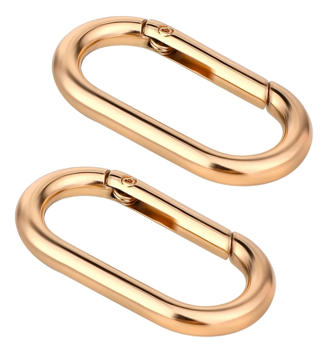 Clip de Resorte Ovalado Dorado para Bolso y Llavero - Duradero y Versátil - Ideal para Accesorios y Organización - Metal Resistente - Acabado Dorado Elegante