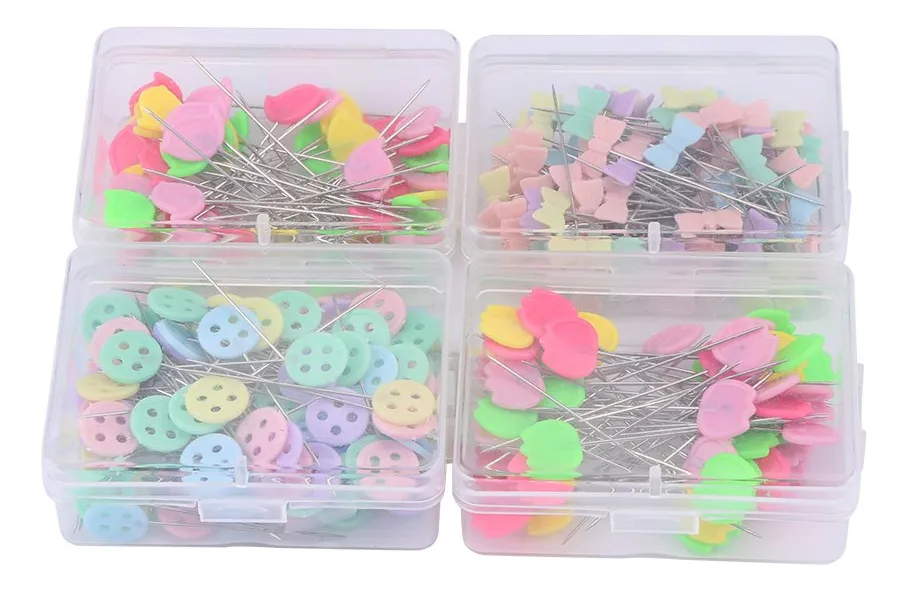 300 Piezas Alfileres de Cabeza de Botón para Costura | Accesorios de Sastrería | Ideales para Patchwork y Manualidades | Colores Variados para Proyectos Creativos