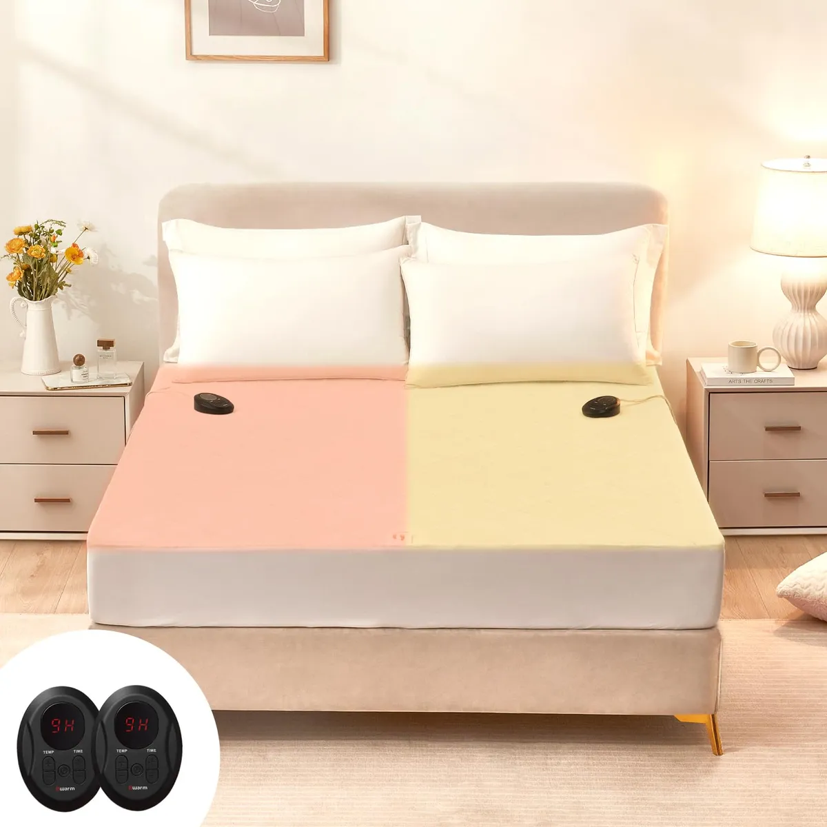 Colchón Eléctrico Calentador Acolchado Queen | Confort Térmico Superior | Disfruta de Noches Cálidas y Placenteras | Tamaño Queen | Color Neutro