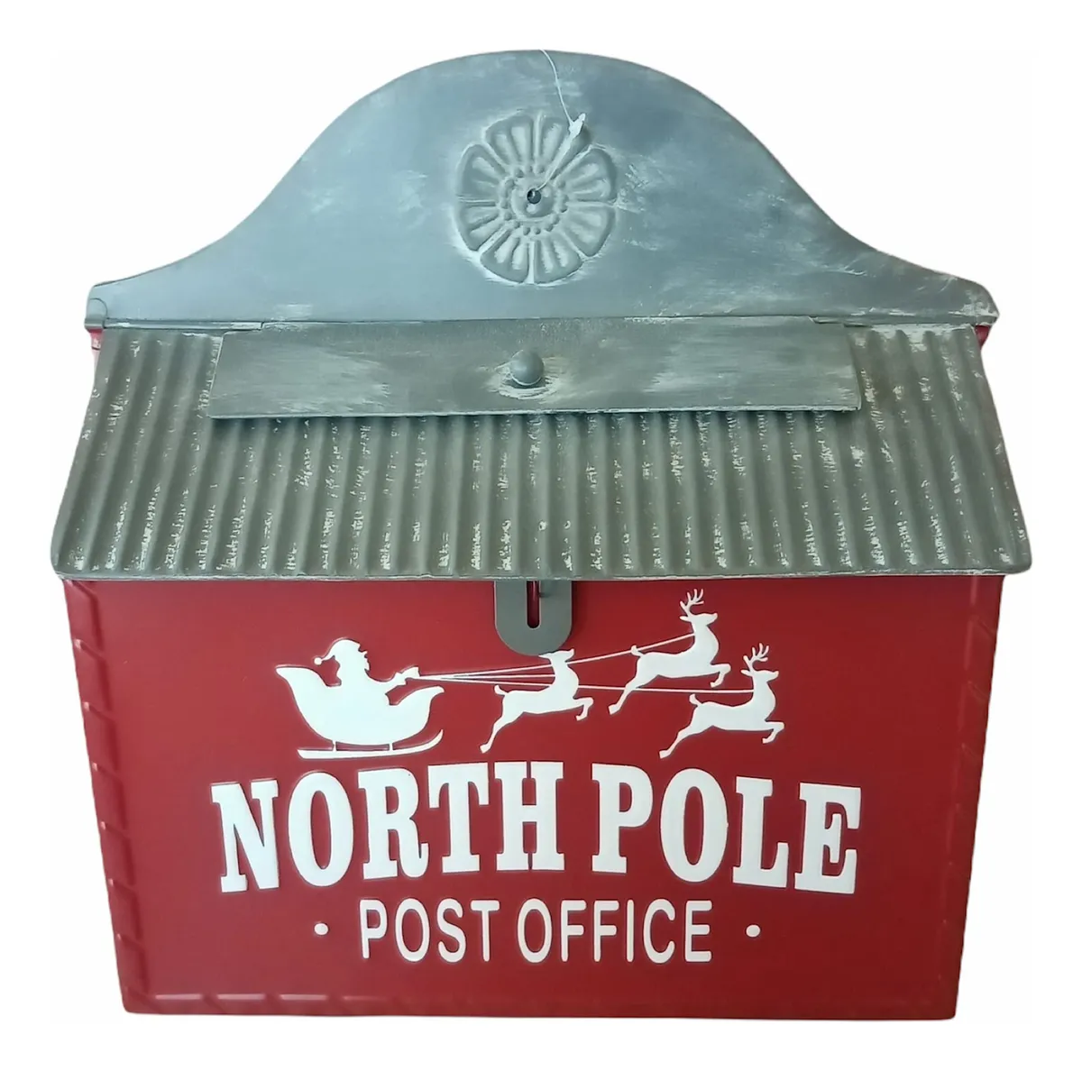 Buzón Clásico Decorativo Hogar Polo Norte con Dije Nostálgico - Estilo Vintage y Encanto Festivo para tu Entrada