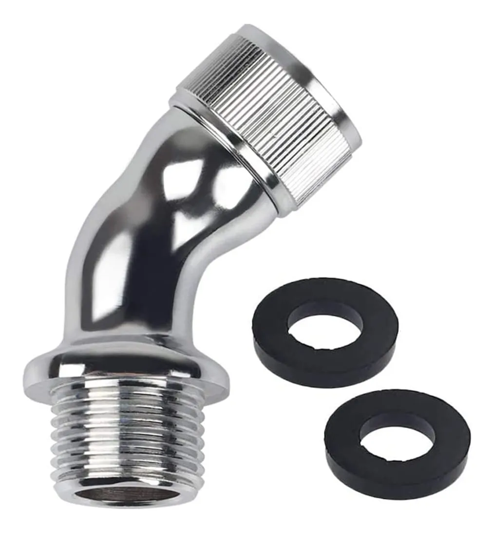 Adaptador Codo 45 Grados para Cabezal de Ducha - Conexión Ángulo Ideal para Baño - Fácil Instalación - Accesorios de Fontanería Cromado