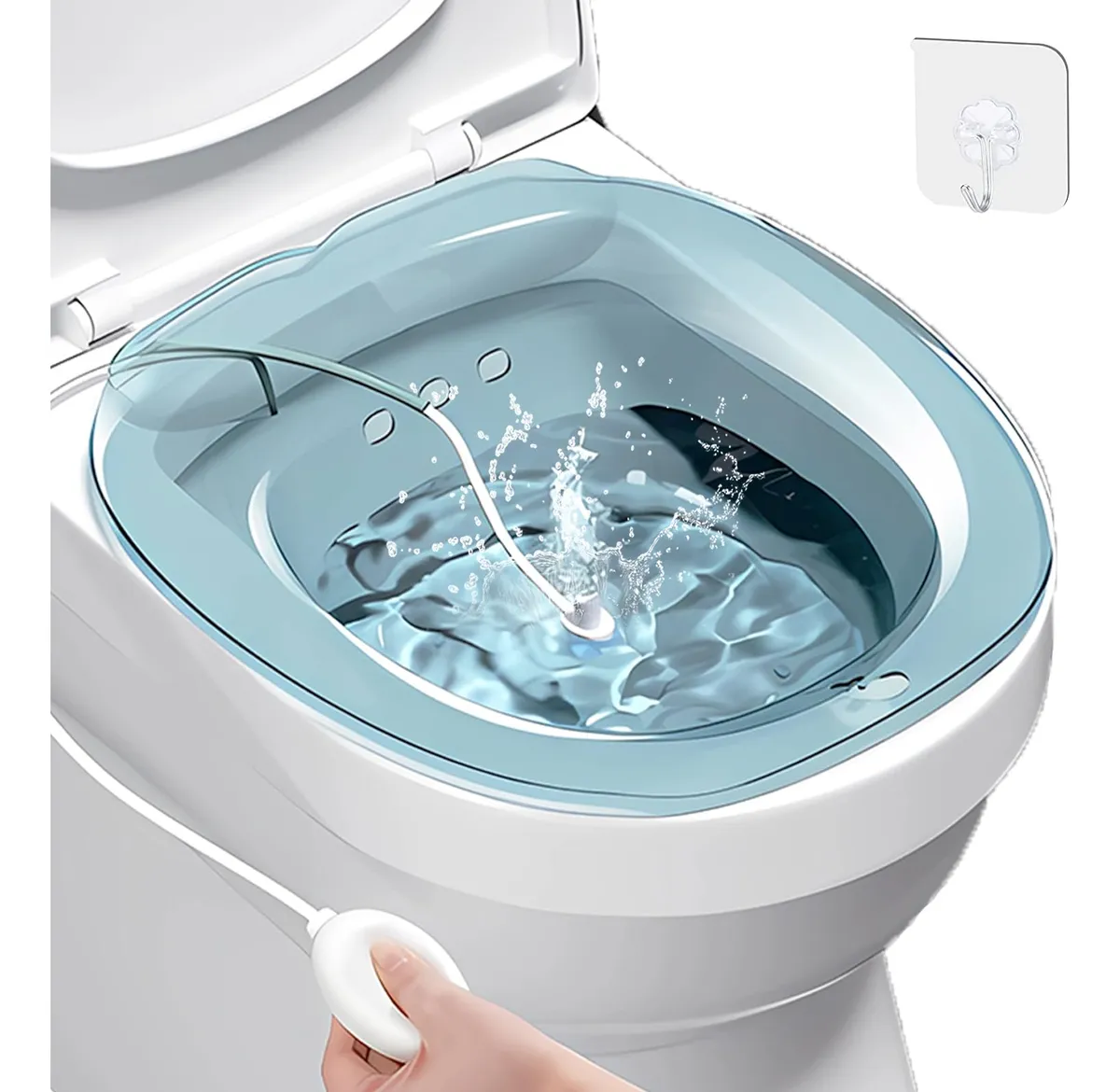 Baño de Asiento para Adultos Fácil de Limpiar | Cómodo y Ergonómico | Azul Brillante | Ideal para Recuperación y Alivio