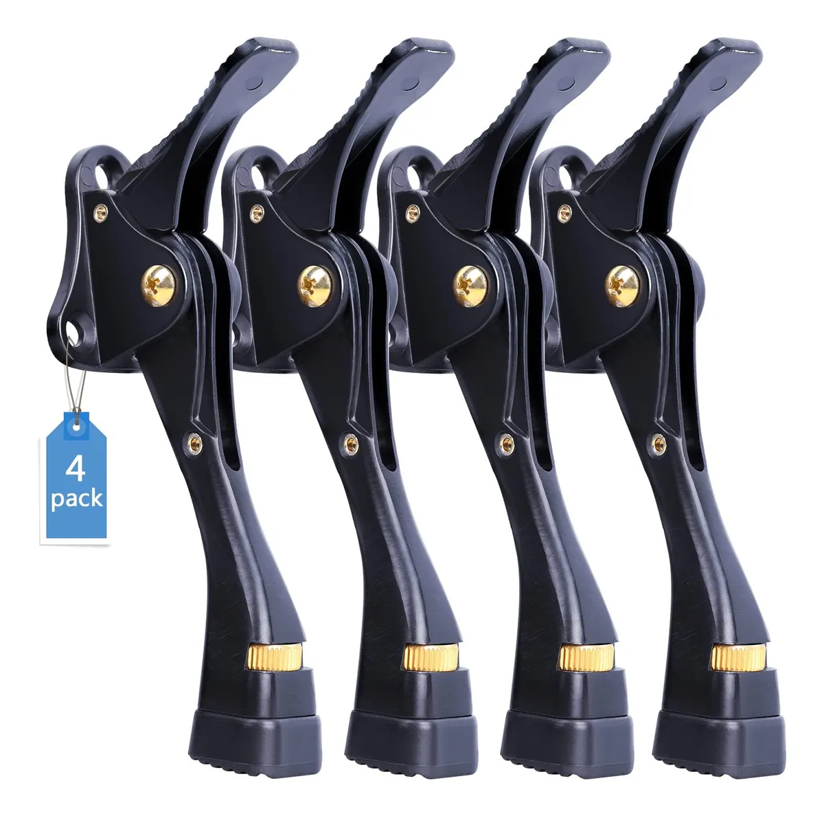 Pack 4 Tapones Puerta Ajustables PVC Negro con Punta Goma Antideslizante Ideal para Hogar y Oficina | Protección Paredes y Muebles