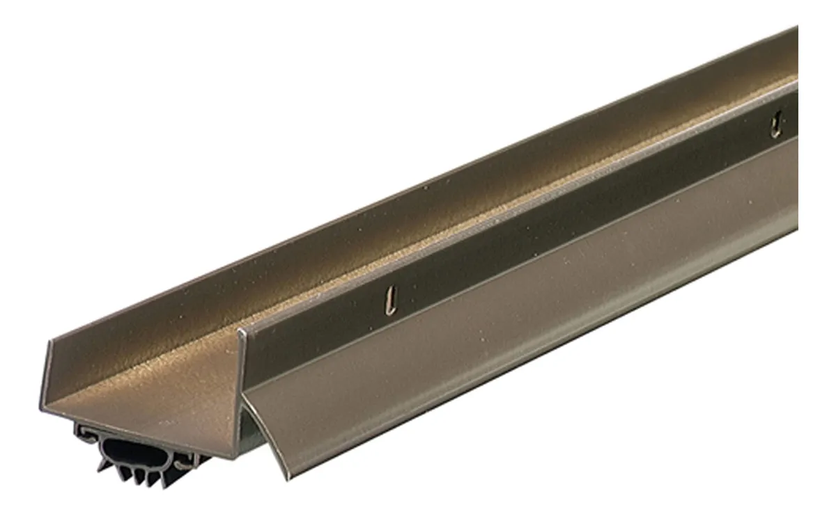 Parte Inferior De Puerta En U Con Tapa De Goteo Bronce Macizo - Protección Duradera Contra Corrientes De Aire y Agua - Acabado Pulido Resistente a la Corrosión