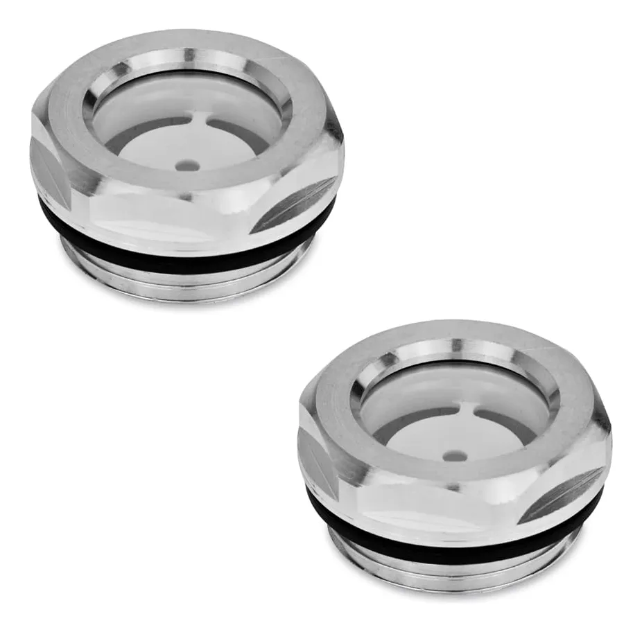 Juego de 2 Cristales para Mirar Aceite | Color Plateado con Rosca | Accesorios para Cocina y Hogar