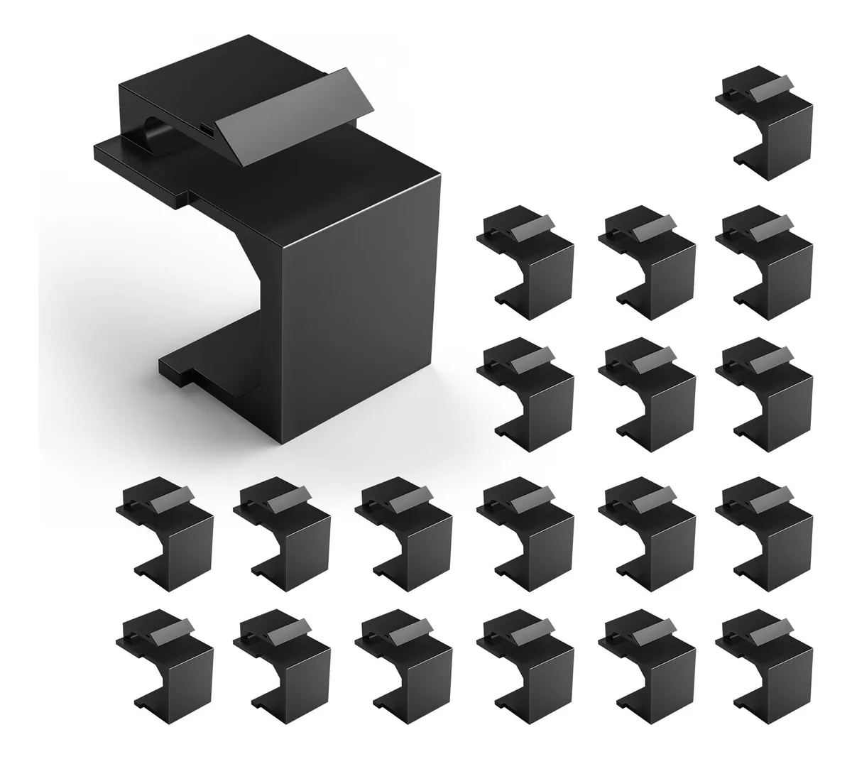 Insertos Keystone Blancos En Blanco para Placas de Pared - Conector Modular Universal para Redes y Audio/Video - Plástico ABS Duradero - Sin Herramientas