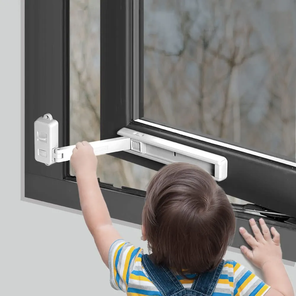 Bloqueo de Seguridad Infantil Universal para Ventanas y Puertas - Fácil Instalación y Protección Anti-Apertura - Diseño Discreto y Resistente