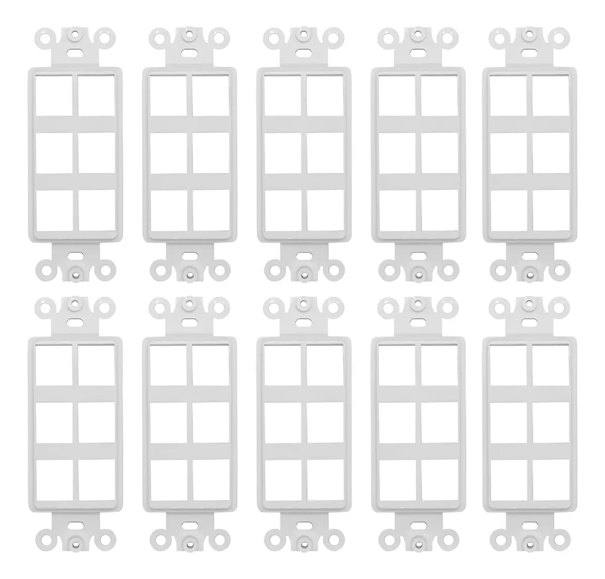 Inserto Keystone Decorativo Blanco para 6 Puertos | Solución Elegante y Versátil para Organización de Cables y Redes | Accesorio de Cableado Estético